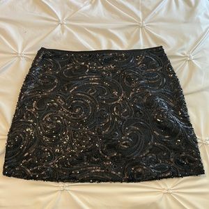 Abbeline Black Sequin Mini Skirt